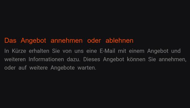 2. Das Angebot annehmen oder ablehnen: Eine E-Mail mit einer Offerte und anderen Informationen empfangen Sie in Kürze aus unserer Seite dazu. Annehmen Sie jenes Offerte, oder warten Sie andere Vorschläge.