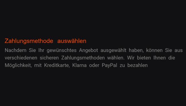 3. Bezahlmethode wählen: Nachdem Sie das gewünschte Vorschlag ausgewählt verfügen, bestimmen Sie von mehreren vertrauenswürdigen Zahlungsarten. Abzurechnen mit Kreditkarten, Klarna oder PayPal-Zahlung bleibt erlaubt durch unsere Gewährleistung.